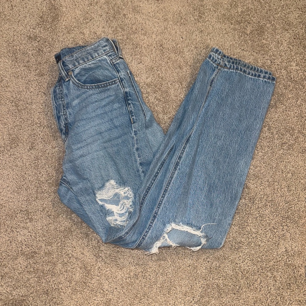 Classic Blue Distressed Women's Jeans